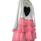 White Pink Dress Plaids Cotton Frills 4-5 Years