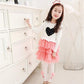 White Pink Dress Plaids Cotton Frills 4-5 Years