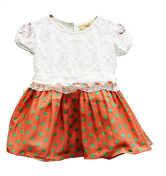 White Polka Chiffon Dress 2-3 Years