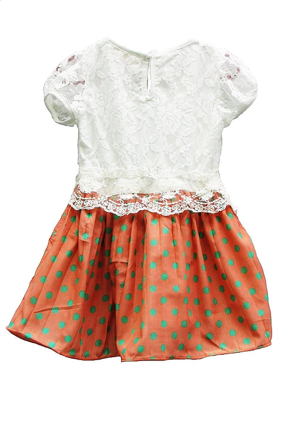 White Polka Chiffon Dress 2-3 Years