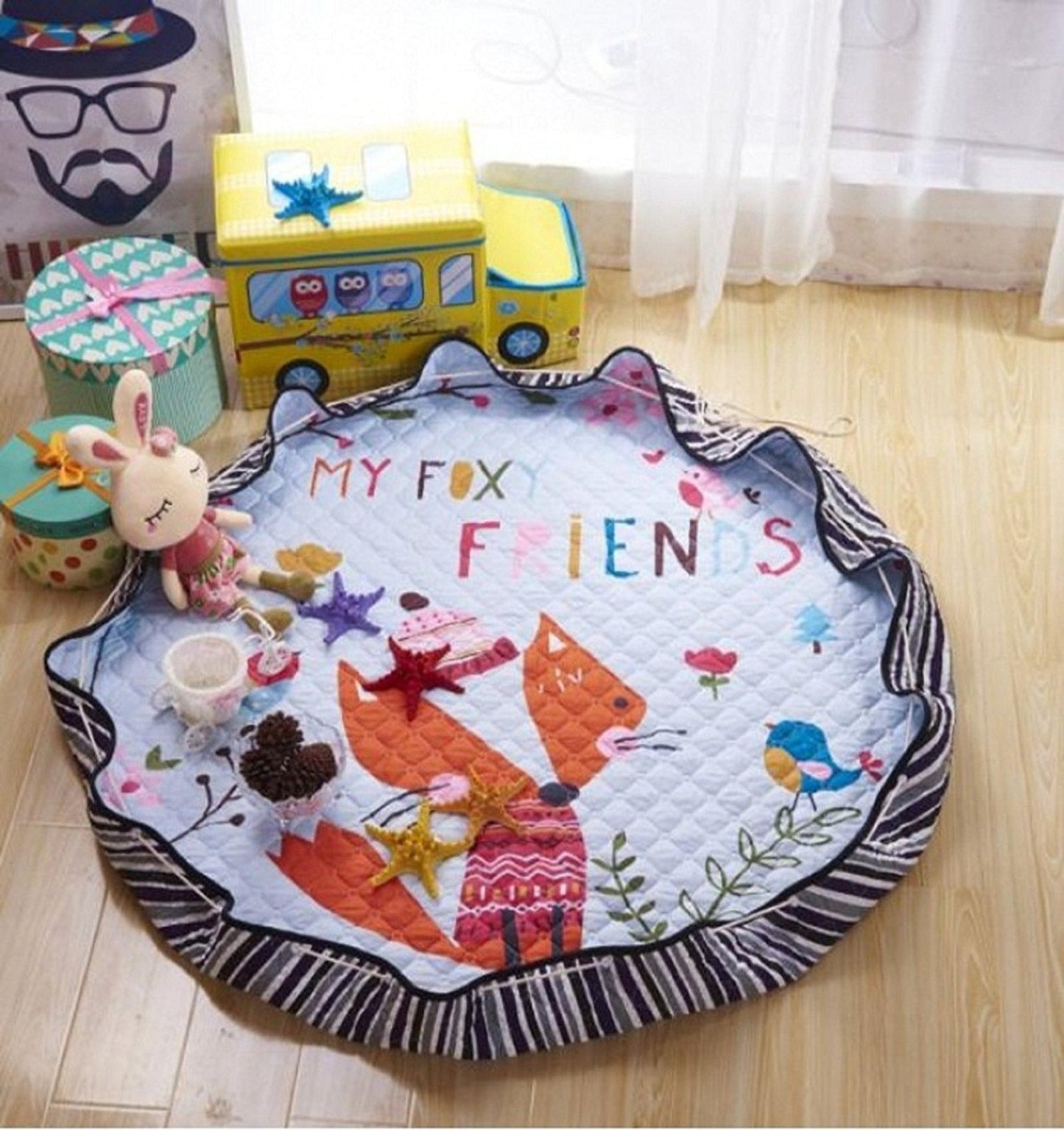 Fox Pattern Play & Go Mat