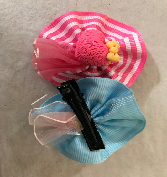 Hat Hair Clip Pink Green
