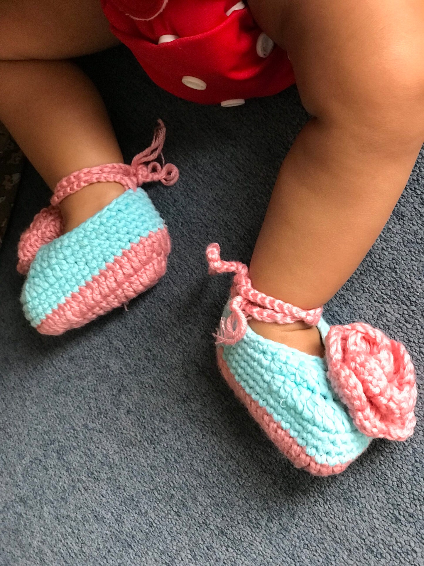 Newborn Baby Handmade Prewalker Booties 3-6 Months