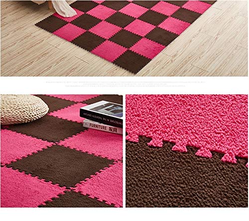 Soft Fur EVA Mats 10 pcs Rose & Coffee