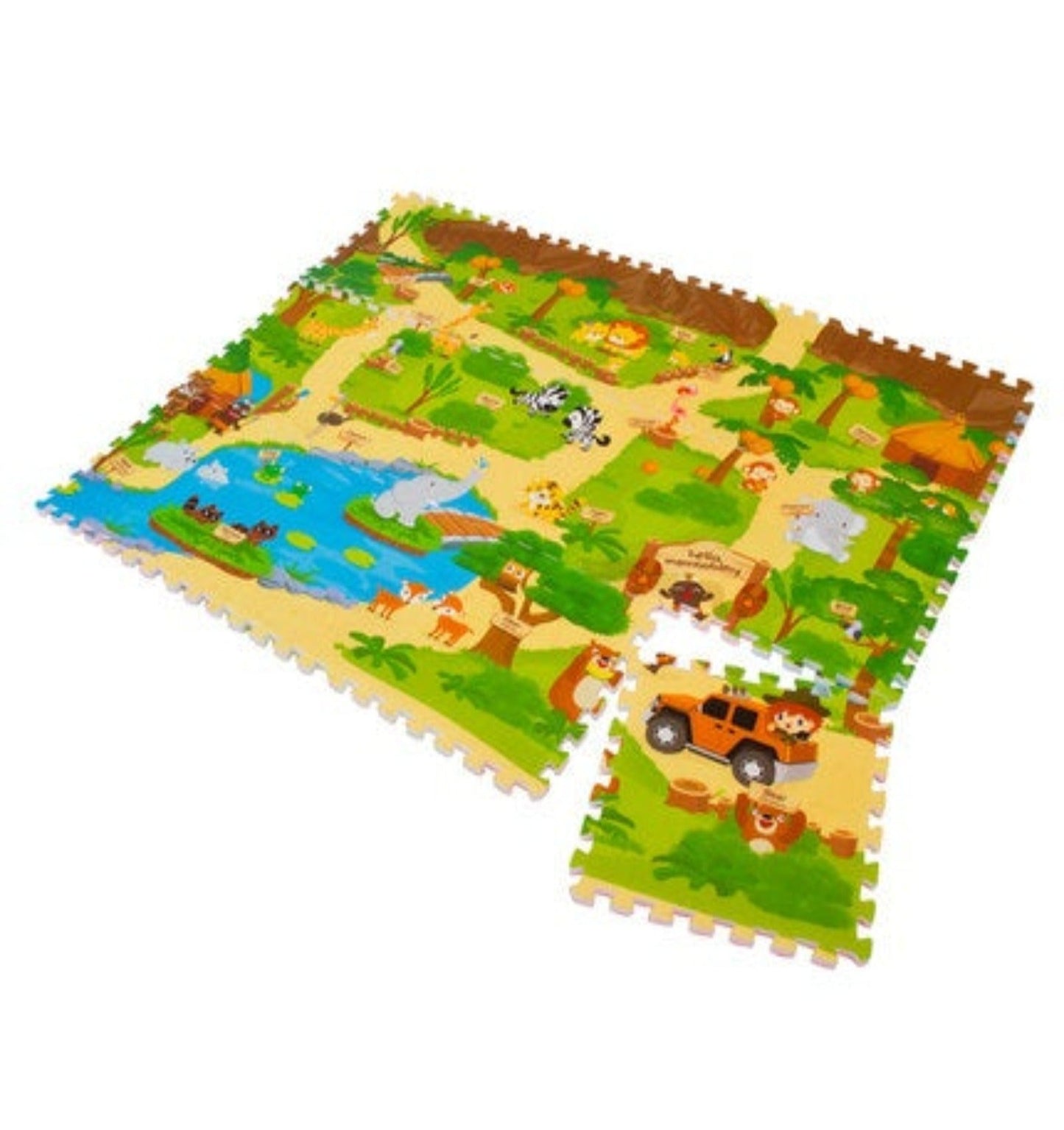 Wild Animal Zoo Foam Play Puzzle Mat 12 Pcs