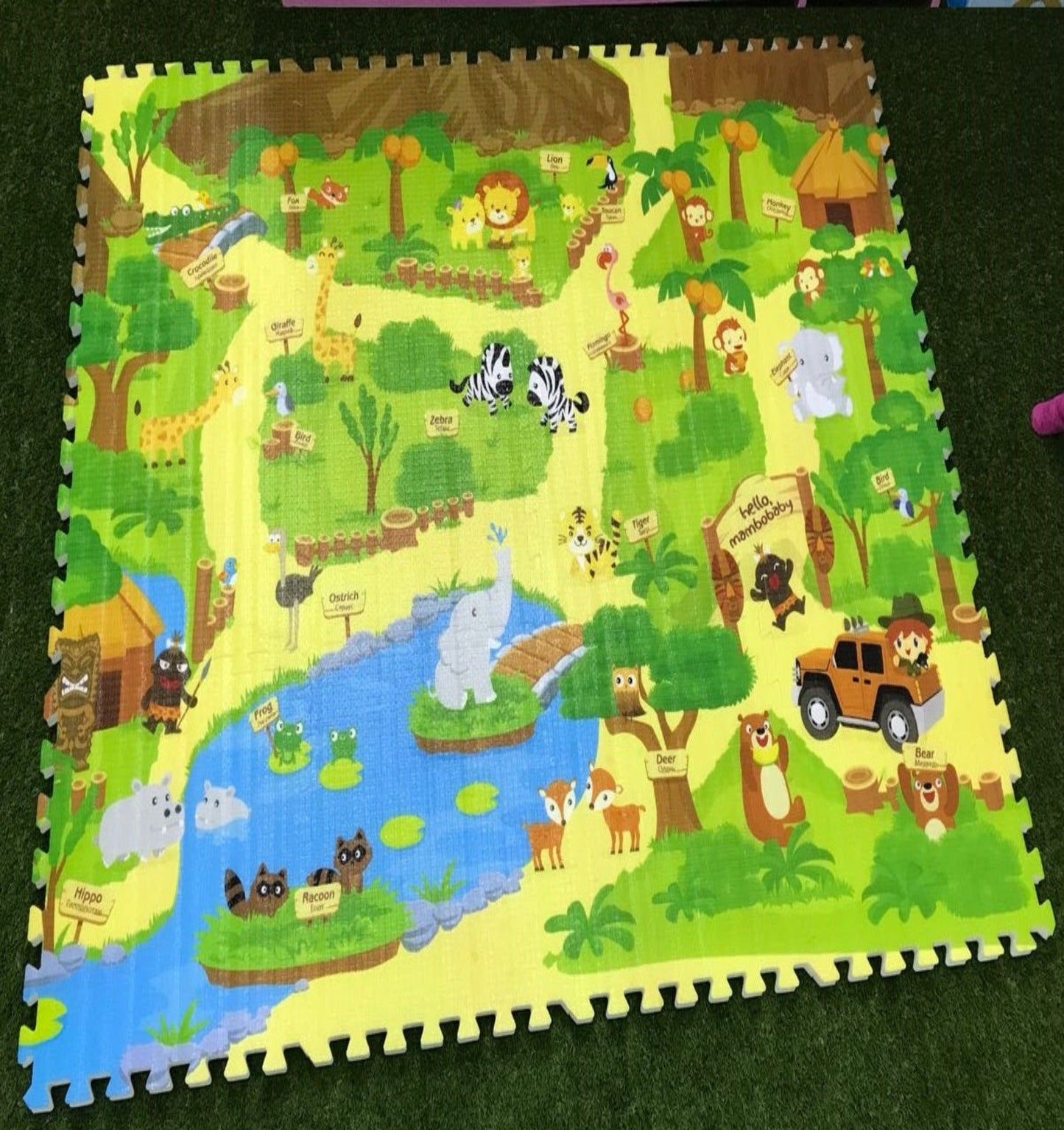 Wild Animal Zoo Foam Play Puzzle Mat 12 Pcs