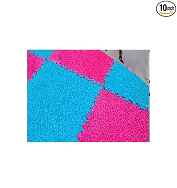 Soft Fur EVA Mats 10 pcs Rose Pink & Blue