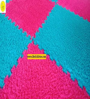 Soft Fur EVA Mats 10 pcs Rose Pink & Blue
