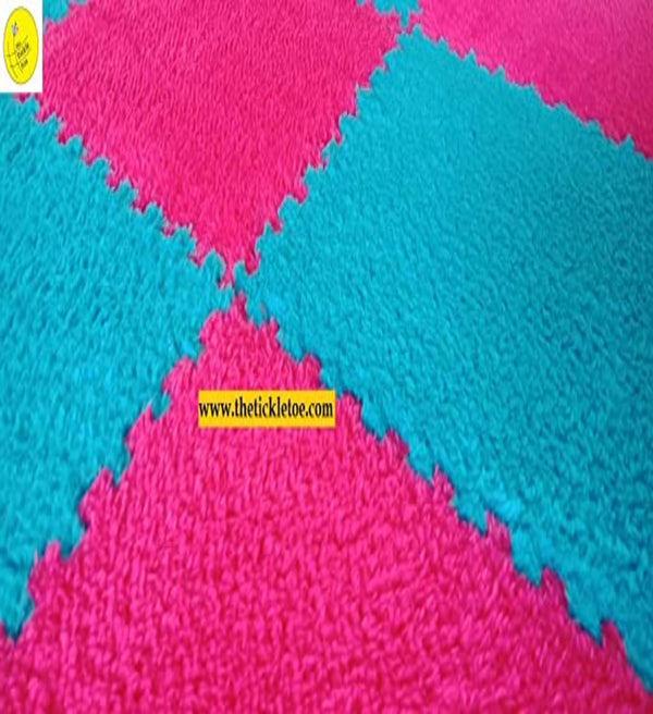 Soft Fur EVA Mats 10 pcs Rose Pink & Blue