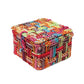 Multicolor cotton rope basket with lid 35L x 35W x 25H cm large