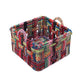 Multicolor cotton rope basket 29L x 29W x 17H cm small
