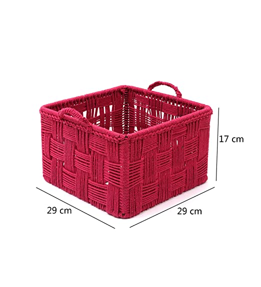 Cotton Rope Basket Pink 2 (L+S)