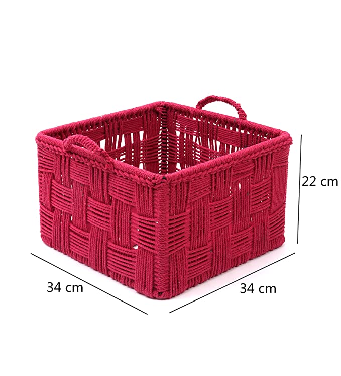 Cotton Rope Basket Pink (Large)