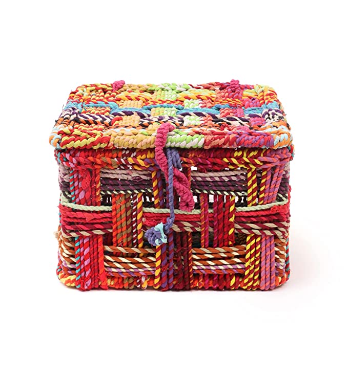 Cotton Rope Basket Multi lid 2 (L+S)
