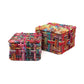 Home Storage Kids Multipurpose Cotton Rope Basket with Lid (Multicolor), Set of 2, 35L x 35W x 25H cm & 30L x 30W x 19H cm