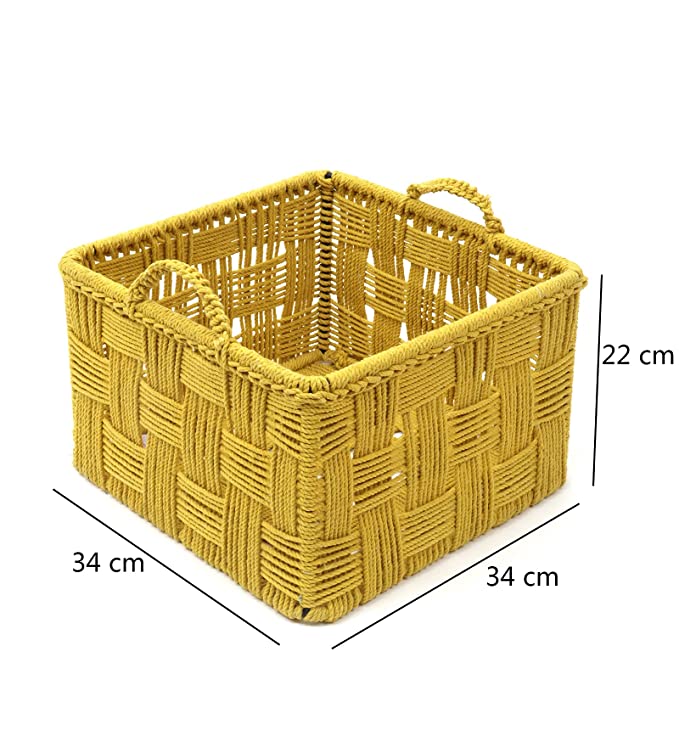 Cotton Rope Basket Yellow (Large)