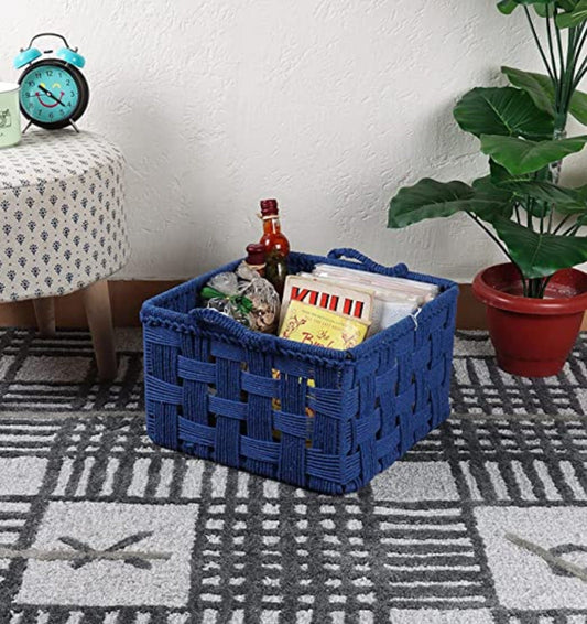 Cotton Rope Basket Blue (Large)