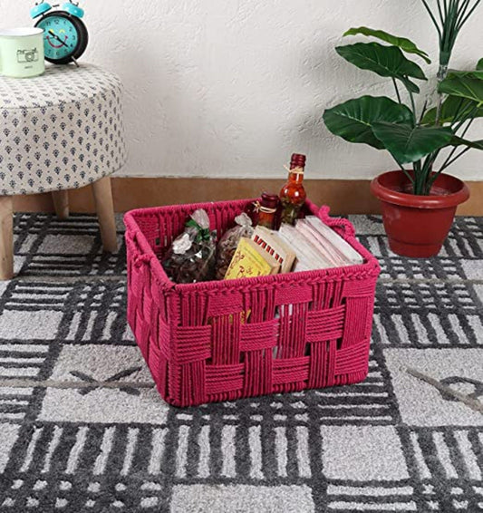 Cotton Rope Basket Red (Large)