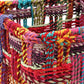 Multicolor cotton rope basket with lid 35L x 35W x 25H cm large
