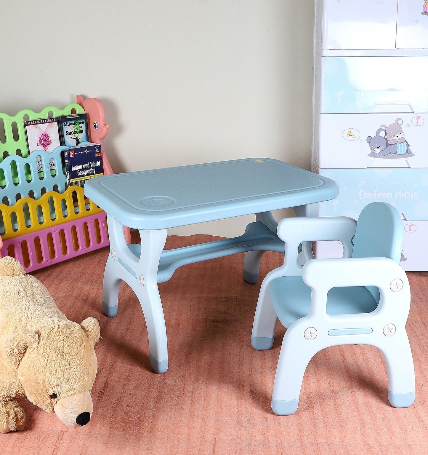 Table Chair with Storage Blue