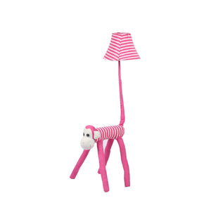 Pink Monkey Fabric Floor Lamp