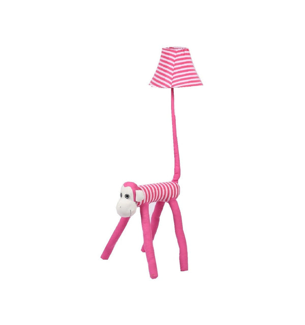 Pink Monkey Fabric Floor Lamp