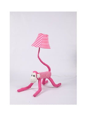 Pink Monkey Fabric Floor Lamp