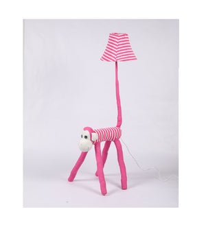 Pink Monkey Fabric Floor Lamp