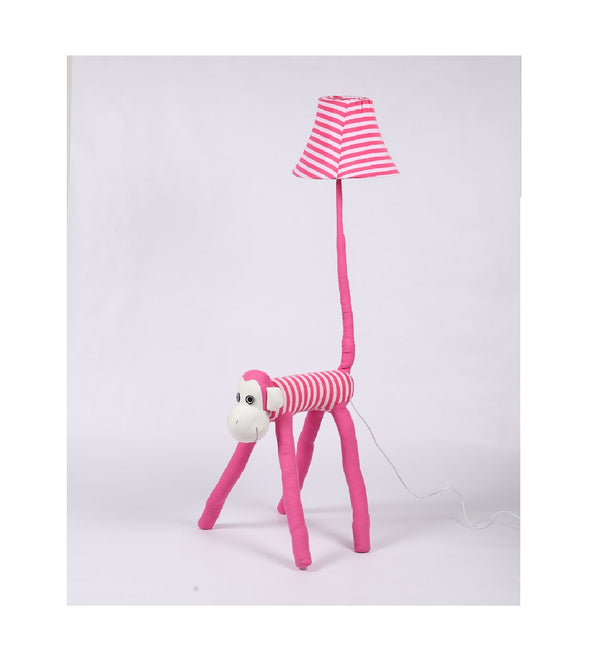 Pink Monkey Fabric Floor Lamp