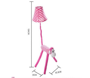 Pink Monkey Fabric Floor Lamp
