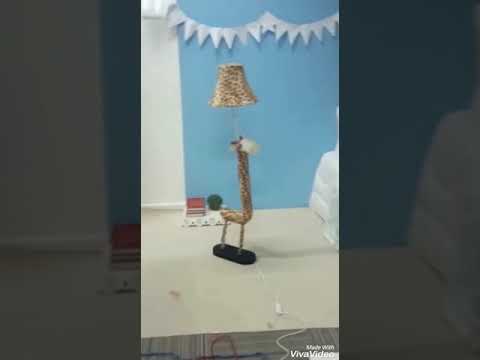 Pink Monkey Fabric Floor Lamp