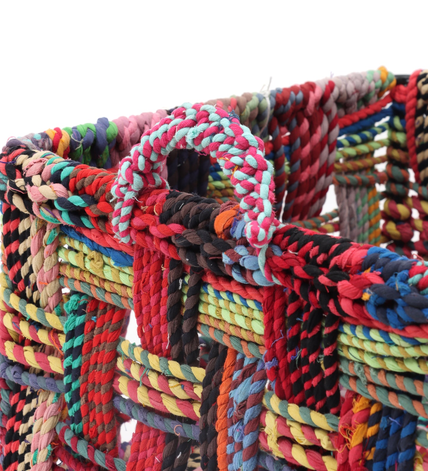 Cotton rope basket 34L x 34W x 22H cm multicolor large