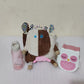 Plush Backpack White Cow With Bottle and Lunch Box