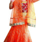 Baby Designer Lehenga Choli Golden Maroon 4-5 Years