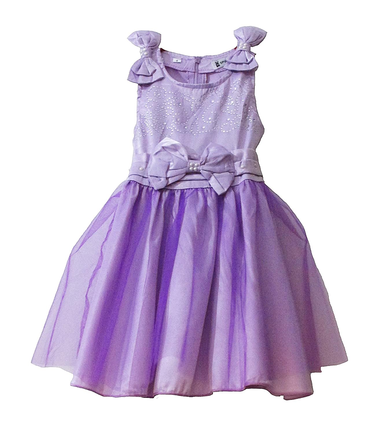 Shop Online Girls Pink Sleeveless Glitter Print Party Dress at ₹899