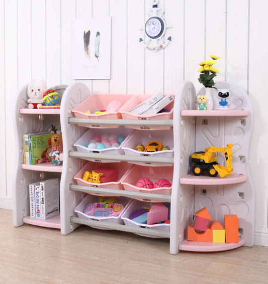 Toy Organizer Bins Shelf Pink